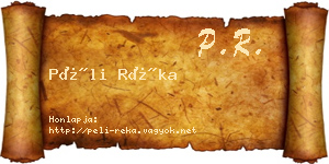 Péli Réka névjegykártya